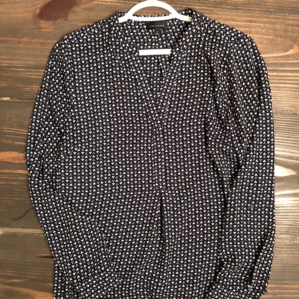 Limited blue and white long sleeve blouse size M